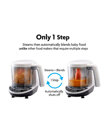 Baby Brezza Food Maker Deluxe-Automatically Steams & Blends to Perfect Consistency in 10 Minutes-Includes 3 Reusable Food Pouches & Funnels