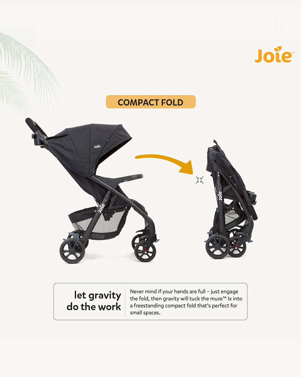 Joie Muze LX Travel System Baby Stroller with Car Seat Auto Gravity Fold Pram for 0M Upto 22Kg Coal Extra 5 Off duckduckbaby