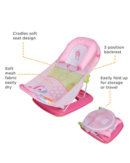 Mastela Deluxe Baby Bather-With 3 Position Recline & Padded Head Rest-0 to 6M-Pink