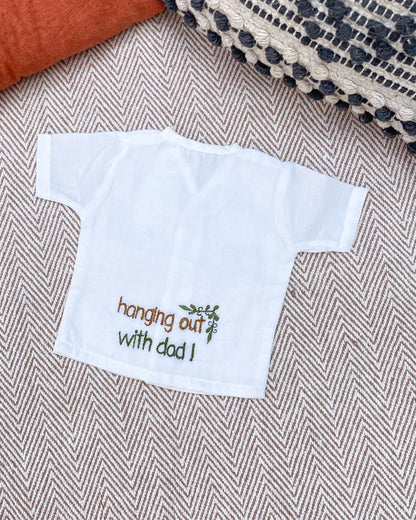 Bhaakur White Preemie Printed Jhablas-Organic 100% GOTS Certified Cotton-Short Sleeves-Pack of 3