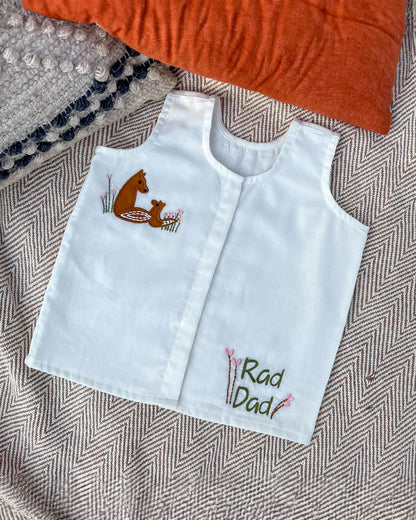 Bhaakur White Printed Jhablas-100% GOTS Certified Cotton-Sleeveless-Pack of 5-For Infants