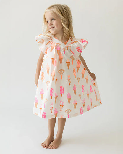 The Almirah White & Pink Frilled Frock Dress-Cotton-Printed-For Infants