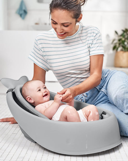 Skip Hop Moby Smart Sling Baby Bath Tub-3-Stage Tub-0 to 36M-Grey