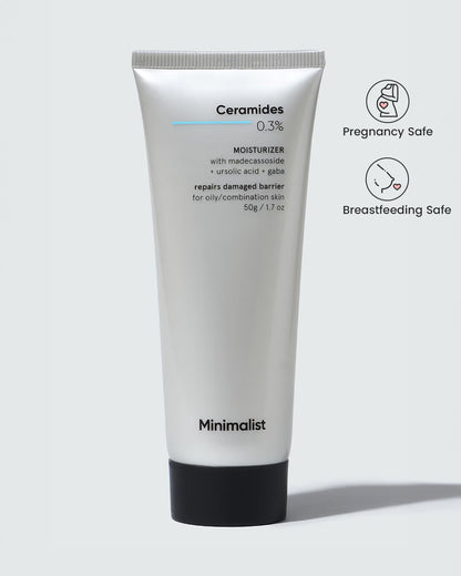 Minimalist 0.3% Ceramides & Madecassoside Face Moisturizer-For Oily & Irritated Skin-Repairs & Restores Skin Barrier-Pregnancy & Breastfeeding Safe