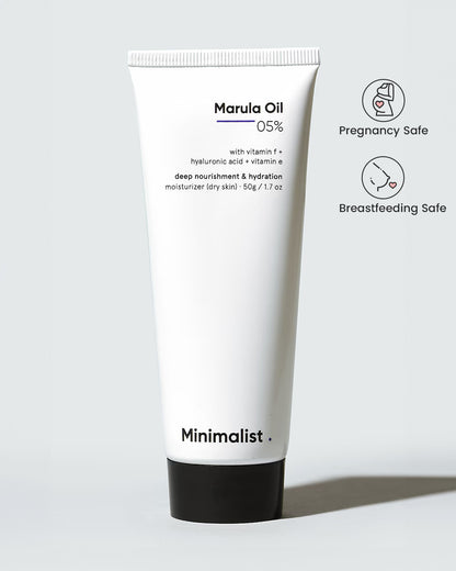 Minimalist 5% Marula Oil Face Moisturizer-For Dry Skin-Hydrates & Repairs Skin-Pregnancy & Breastfeeding Safe