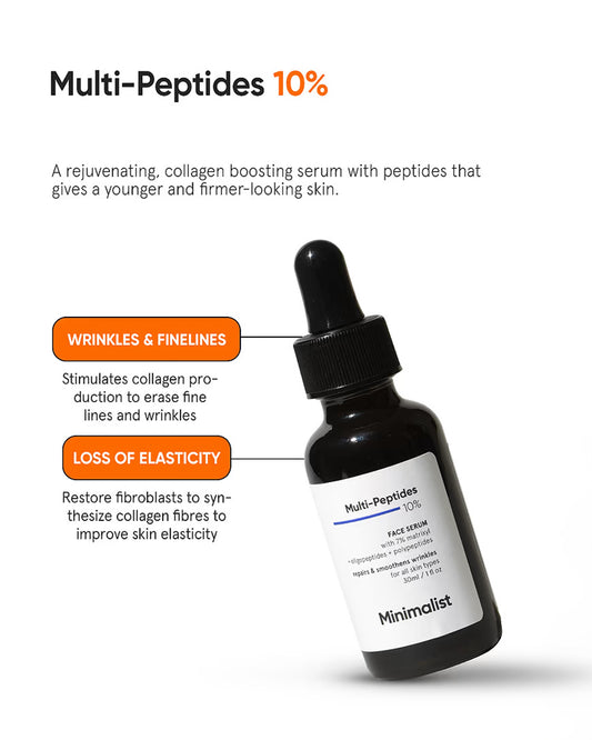 Minimalist 10% Multi-Peptides Face Serum-For Skin Repair & Restoration-Pregnancy & Breastfeeding Safe