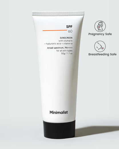 Minimalist SPF 60 PA ++++ Sunscreen-With Antioxidant Silymarin-Pregnancy & Breastfeeding Safe