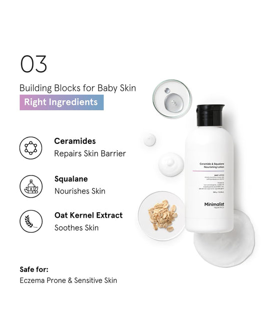 Minimalist Ceramide & Squalane Nourishing Baby Lotion-With Allantoin & Oatmeal Extract