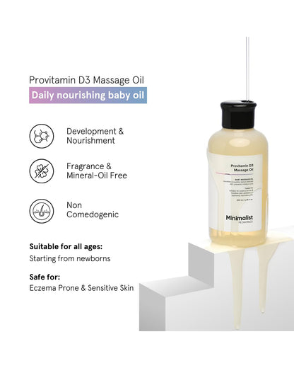 Minimalist Provitamin D3 Baby Massage Oil-With Coconut Oil & Almond Oil