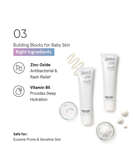 Minimalist Zinc Oxide + B5 Healing Ointment-Diaper Rash Cream-With Sunflower Oil