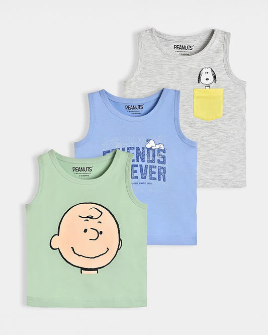 Mi Arcus Mint, Light Blue & Grey Vest-Cotton-Pack Of 3-For Infants