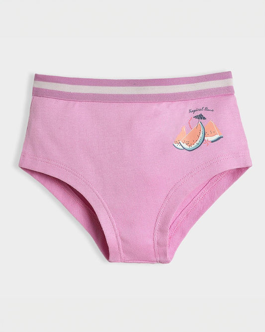 Mi Arcus Pink, White & Peach Panties-Cotton-Printed-Pack Of 3-For Infants
