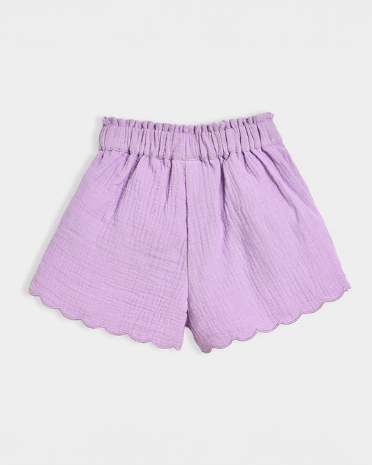 Mi Arcus Lavender Top & Shorts Set-Cotton-Printed-For Infants