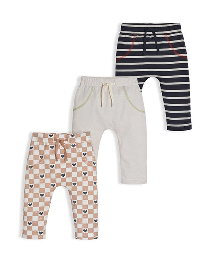 Mi Arcus Black, White & Beige Pajama Set-Cotton-Printed-Pack of 3-For Infants