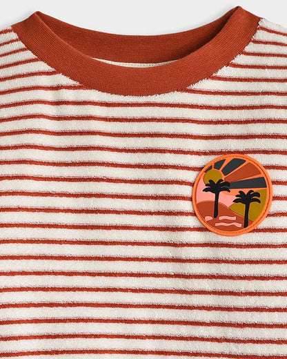 Mi Arcus Red & White Sweatshirt & Jogger Set-Cotton-Striped-Pack Of 1-For Infants