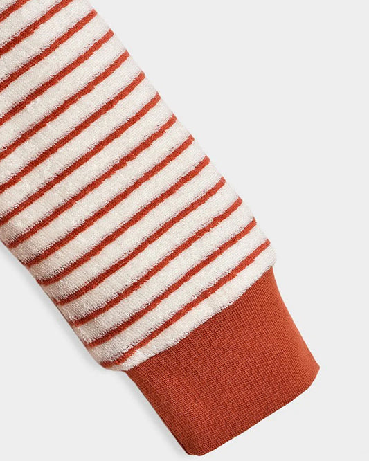 Mi Arcus Red & White Sweatshirt & Jogger Set-Cotton-Striped-Pack Of 1-For Infants