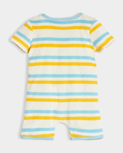 Mi Arcus Multicolor Knitted Romper-Cotton-Striped-For Infants