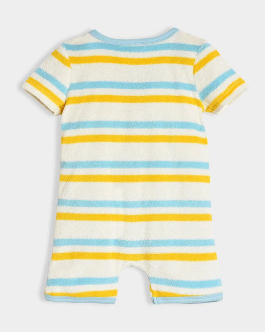 Mi Arcus Multicolor Knitted Romper-Cotton-Striped-For Infants