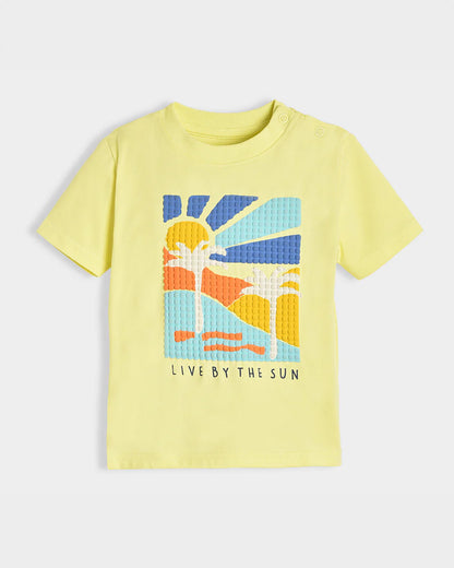 Mi Arcus Yellow T-shirt-Cotton-Printed-For Infants
