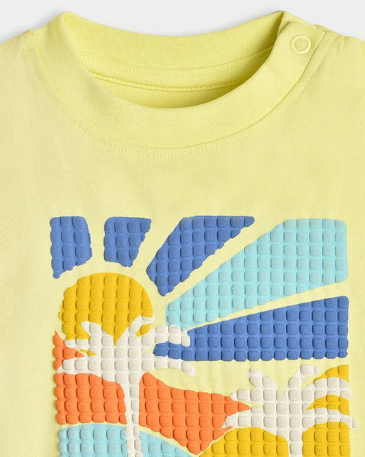 Mi Arcus Yellow T-shirt-Cotton-Printed-For Infants