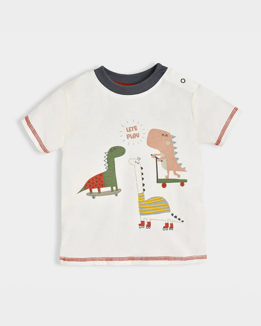Mi Arcus White & Multicolor T-shirt-Cotton-Printed-For Infants