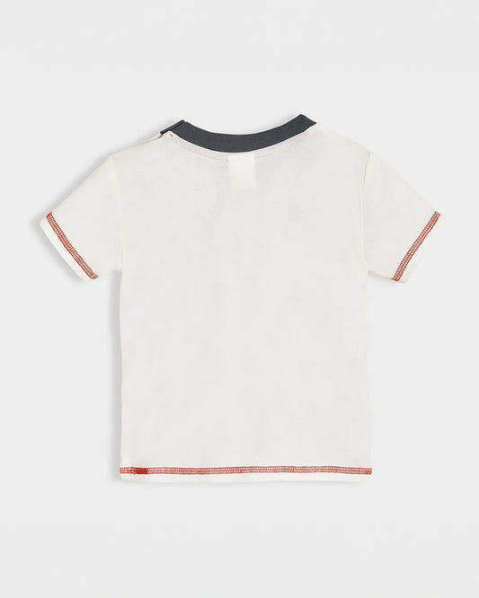 Mi Arcus White & Multicolor T-shirt-Cotton-Printed-For Infants
