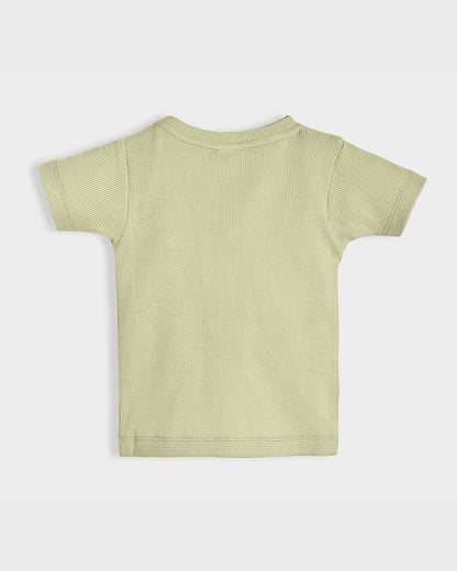 Mi Arcus Lime Green & White T-shirt & Shorts Set-Cotton-For Infants