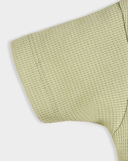 Mi Arcus Lime Green & White T-shirt & Shorts Set-Cotton-For Infants