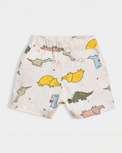 Mi Arcus Lime Green & White T-shirt & Shorts Set-Cotton-For Infants