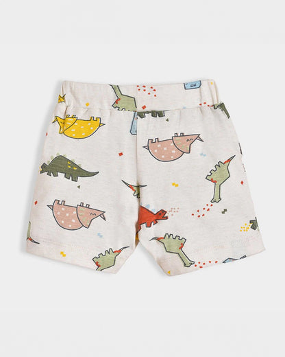 Mi Arcus Lime Green & White T-shirt & Shorts Set-Cotton-For Infants