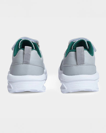 Mi Arcus Grey & Green Velcro Shoes-For Infants