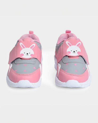 Mi Arcus Pink & Grey Velcro Shoes-For Infants