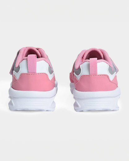 Mi Arcus Pink & Grey Velcro Shoes-For Infants