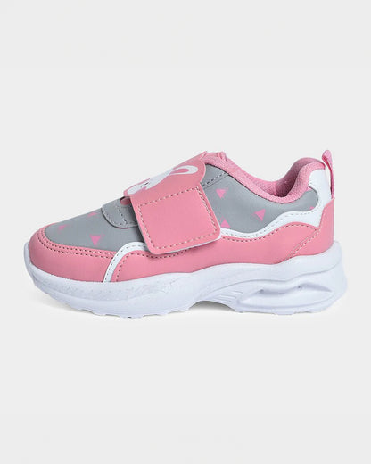 Mi Arcus Pink & Grey Velcro Shoes-For Infants