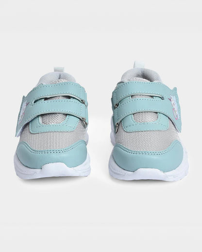 Mi Arcus Cyan Blue & Grey Velcro Shoes-For Infants