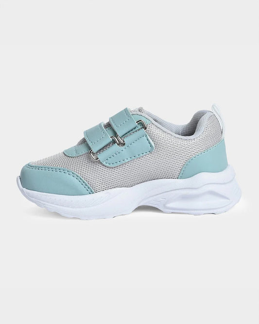 Mi Arcus Cyan Blue & Grey Velcro Shoes-For Infants