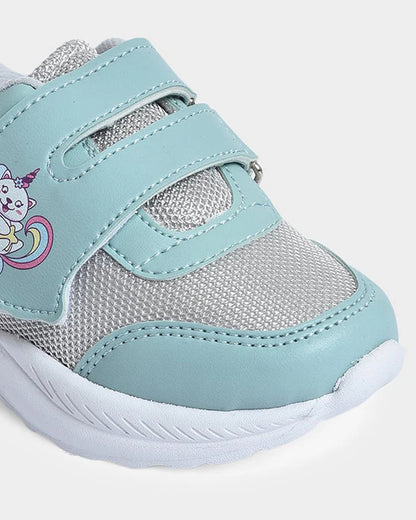 Mi Arcus Cyan Blue & Grey Velcro Shoes-For Infants