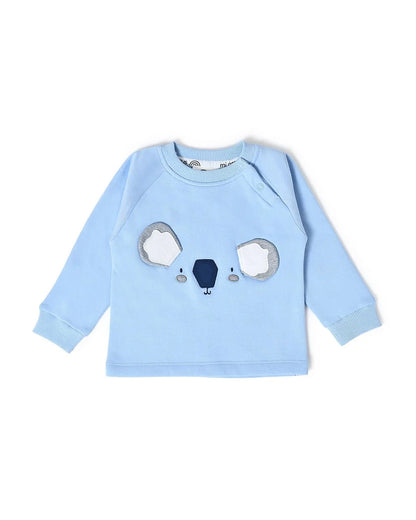 Mi Arcus Misty Blue Sweatshirt & Pajama Set-Cotton-Solid-For Infants