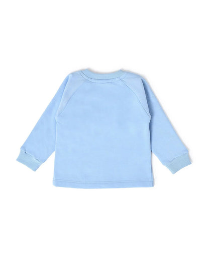 Mi Arcus Misty Blue Sweatshirt & Pajama Set-Cotton-Solid-For Infants