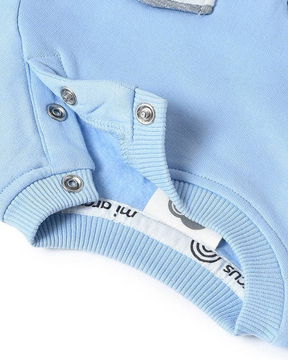 Mi Arcus Misty Blue Sweatshirt & Pajama Set-Cotton-Solid-For Infants
