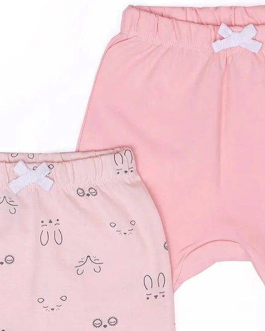 Mi Arcus Lavender & Pastel Pink Pajama Set-Cotton-Printed-For Infants