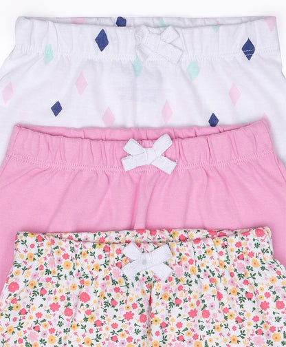 Mi Arcus Pink White & Multicolor Pajamas Set-Cotton-Printed-Pack of 3-For Infants