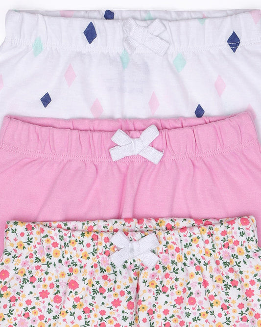 Mi Arcus Pink White & Multicolor Pajamas Set-Cotton-Printed-Pack of 3-For Infants