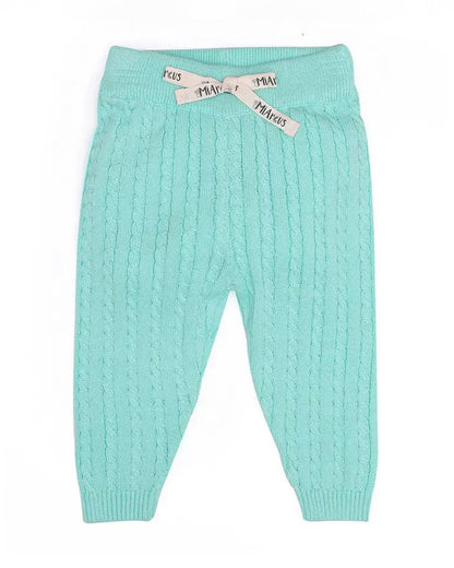 Mi Arcus Cyan Green Cardigan & Pajama Set-Cotton-Solid-For Infants