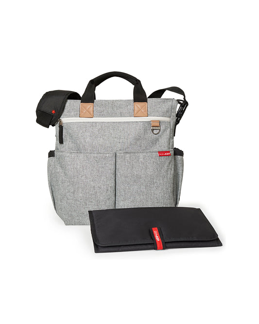 Skip Hop Duo Signature Diaper Bag-With Changing Pad & Removable Shoulder Strap-Grey Melange