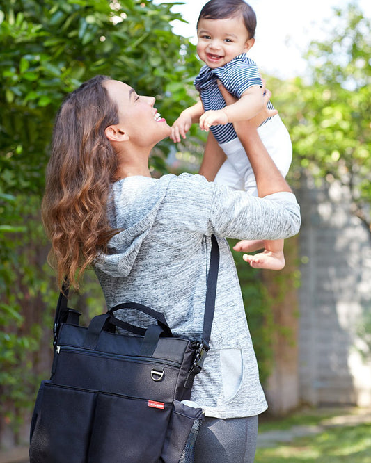 Skip Hop Duo Signature Diaper Bag-With Changing Pad & Removable Shoulder Strap-Black