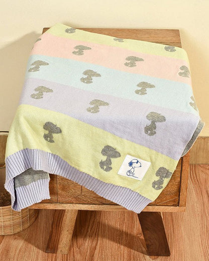 Mi Arcus Peanuts Knitted Mini Me Baby Blanket-100% Cotton Blanket-Lightweight & Travel Friendly-For Infants