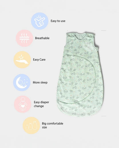 Mi Arcus Frosty'z Knitted Baby Sleeping Bag-with Zippers & Shoulder Button-Cotton-Blue-Newborn Bed