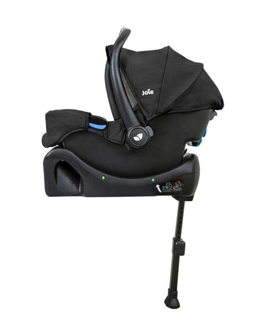 Leclerc Influencer Air Lightweight Baby Stroller & Joie Gemm Car Seat Travel System-Stroller: (Cabin Friendly, One Touch Fold, For 6M to 5Y)-Car Seat: (Airline Certified, Side Impact Protection, Upto 13 Kg)-Includes Car Seat Adapters-Piano Black & Shale