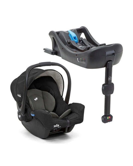 Leclerc Influencer Air Lightweight Baby Stroller & Joie Gemm Car Seat Travel System-Stroller: (Cabin Friendly, One Touch Fold, For 6M to 5Y)-Car Seat: (Airline Certified, Side Impact Protection, Upto 13 Kg)-Includes Car Seat Adapters-Piano Black & Shale